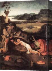 Jerome Canvas Paintings - St Jerome in Prayer by Hieronymus Bosch