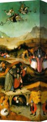 Triptych Canvas Paintings - Temptation of St. Anthony, left wing of the triptych by Hieronymus Bosch