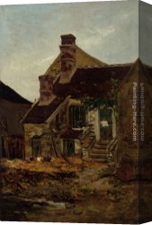 Femme Canvas Paintings - Cour de Femme by Hippolyte Camille Delpy