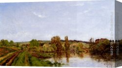 Walking Canvas Paintings - Walking Along The River by Hippolyte Camille Delpy
