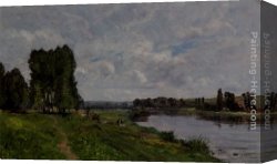 A Picnic on The Riverbank Canvas Paintings - Washerwoman On The Riverbank by Hippolyte Camille Delpy