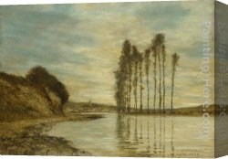 View of The Seine Canvas Paintings - View on the Seine Harp of the Winds by Homer Dodge Martin