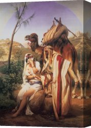 The Daughters of Judah in Babylon Canvas Paintings - Judah and Tamar by Horace Vernet