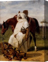 Hunters Canvas Paintings - The lion hunter by Horace Vernet
