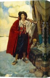 Cousin Reginald Plays Pirate Canvas Paintings - The Pirate was a Picturesque Fellow by Howard Pyle