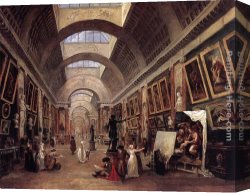 Design for The Grande Galerie in The Louvre Canvas Paintings - Design for the Grande Galerie in the Louvre by Hubert Robert