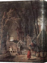 Hubert Robert Canvas Paintings - Italian Park by Hubert Robert