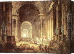 Hubert Robert Canvas Paintings - The Finding of the Laokoon by Hubert Robert