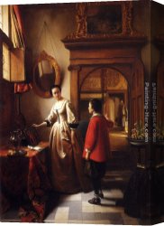 The Arrival Canvas Paintings - The Guest's Arrival by Hubertus van Hove