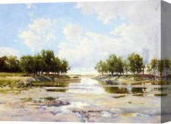 Hugh Bolton Jones Road to The Farm Canvas Paintings - Inlet at Low Tide by Hugh Bolton Jones