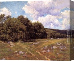 Hugh Bolton Jones Road to The Farm Canvas Paintings - Meadow Crossing by Hugh Bolton Jones