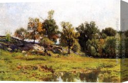 Summer Landscape Aka Woman with a Parasol in a Garden Canvas Paintings - Summer Landscape by Hugh Bolton Jones