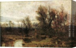 Hugh Bolton Jones Road to The Farm Canvas Paintings - Winter Landscape by Hugh Bolton Jones
