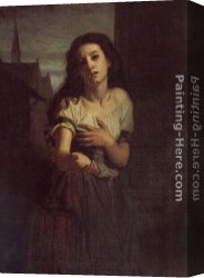 Merle Canvas Paintings - A Beggar Woman by Hughes Merle
