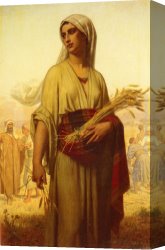 Merle Canvas Paintings - Ruth in the Fields by Hughes Merle