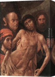 (wings) Canvas Paintings - Deposition Diptych (Small Deposition, left wing) by Hugo van der Goes