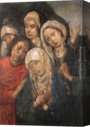 (wings) Canvas Paintings - Deposition Diptych (Small Deposition, right wing) by Hugo van der Goes