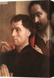 Donors Canvas Paintings - Portrait of a Donor with St John the Baptist by Hugo van der Goes