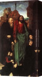 St Dominic Canvas Paintings - Sts. Anthony and Thomas with Tommaso Portinari by Hugo van der Goes