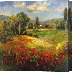 Village Canvas Paintings - Country Village I by Hulsey