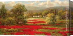 Village Canvas Paintings - Poppy Village by Hulsey