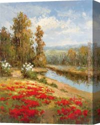 Vista Canvas Paintings - Poppy Vista I by Hulsey