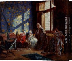 Ignacio Canvas Paintings - The Embroiderers by Ignacio Leon y Escosura