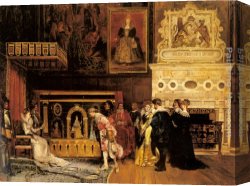 The Presentation Canvas Paintings - The Presentation at Court by Ignacio Leon y Escosura