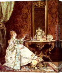 Ignacio Canvas Paintings - Un Momento De Reposo by Ignacio Leon y Escosura