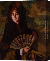 Nina Con Flor Canvas Paintings - Dama con abanico by Ignacio Zuloaga y Zabaleta