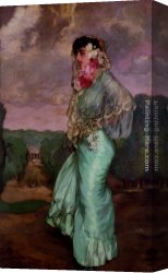 Zabaleta Canvas Paintings - Mercedes by Ignacio Zuloaga y Zabaleta