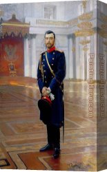 Portrait Canvas Paintings - Portrait of Nicholas II, The Last Russian Emperor by Il'ya Repin