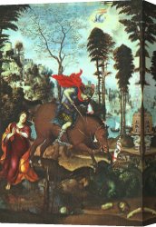 St George And The Dragon, Victory Leading Sketch-model for a Proposed War Memorial Canvas Paintings - St. George and the Dragon by Il Sodoma