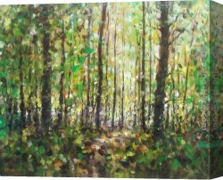 Wooded Canvas Paintings - In the Wood by Ioan Popei