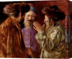 Blick Auf Jerusalem Vom Olberg Aus Canvas Paintings - Three Rabbis Of Jerusalem by Isaac Snowman
