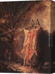 Adriaen Van Ostade Canvas Paintings - The Cut Pig by Isack van Ostade