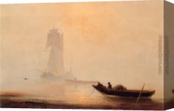 Harbor, Canvas Paintings - Fishing Boats In A Harbor by Ivan Constantinovich Aivazovsky