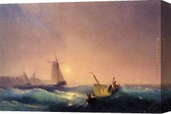 Coast Canvas Paintings - Shipping off The Dutch Coast by Ivan Constantinovich Aivazovsky