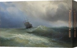 Storm Canvas Paintings - Storm 1890 by Ivan Constantinovich Aivazovsky
