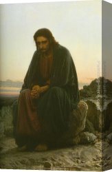 Cross in The Wilderness Canvas Paintings - Christ in the Wilderness by Ivan Nikolaevich Kramskoy