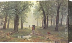 After The Rain Canvas Paintings - Rain in the Oak Grove by Ivan Shishkin