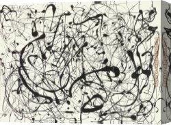 Michael Jackson Moonwalk Canvas Paintings - No. 14 Gray by Jackson Pollock