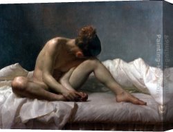Jacob Duck Canvas Paintings - Seated Nude by Jacob Collins