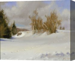 Jacob Duck Canvas Paintings - Tracks in Snow by Jacob Collins