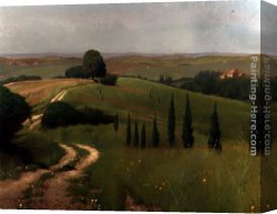 Jacob Canvas Paintings - Trequanda Hillside by Jacob Collins