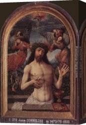 Cornelisz Canvas Paintings - Man of Sorrows by Jacob Cornelisz Van Oostsanen