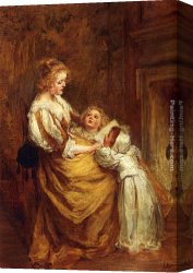 Jacob Canvas Paintings - Motherly Love by Jacob Henricus Maris