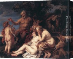 Education Canvas Paintings - Education of Jupiter by Jacob Jordaens
