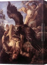 Jacob Duck Canvas Paintings - Prometheus Bound by Jacob Jordaens