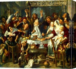 King's Canvas Paintings - The King Drinks by Jacob Jordaens